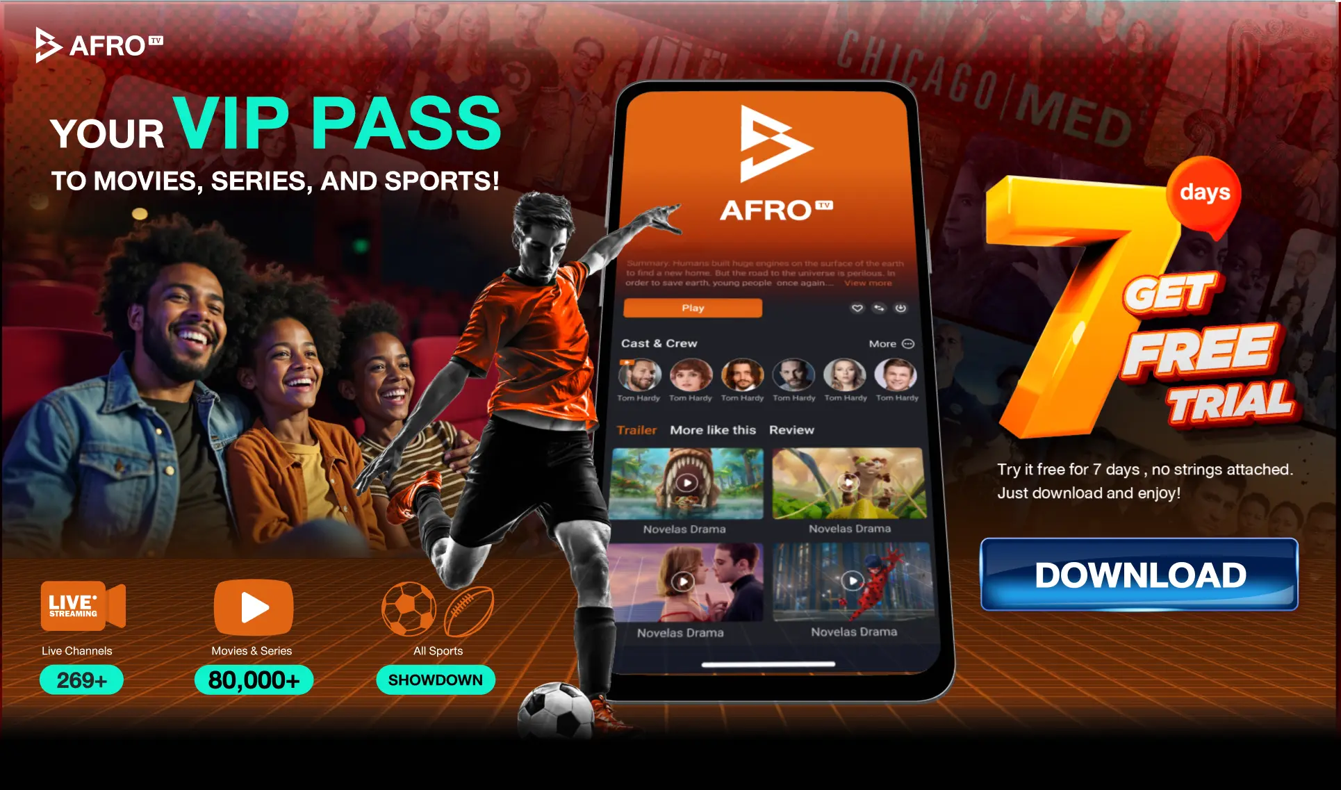 Afro TV is the combination of Live TV and VOD designed for Android devices. It has over 60,000 movies and series, together with 220 channels that span across various genres.Download afrotv app from the offical website and start with your own journey.